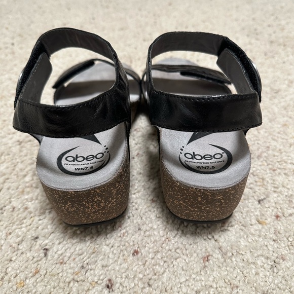 ABEO Una black leather sandals size 7.5 - Picture 6 of 11